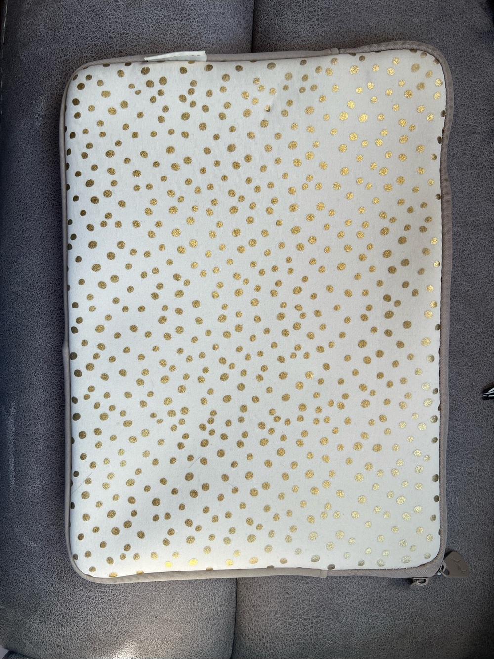 13.3 laptop sleeve Target Dabney Lee cream gold polka dot